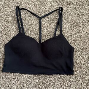 Alo Yoga Black Y Back Adjustable Strap Sports Bra